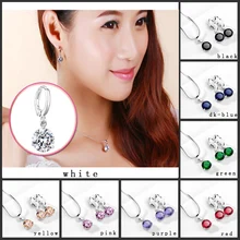 

Cute Snake Necklace Earrings Set Fashion 3 Prongs Single Round Cubic Zirconia Jewelry Sets for Women
