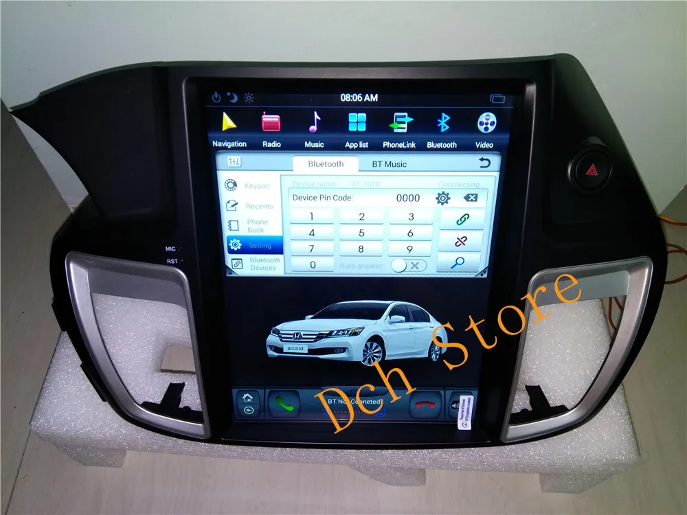 12,1 ''вертикальный экран tesla стиль Android 8,1 автомобильный dvd-плеер gps navi для HONDA ACCORD 9 nine 2013 PX6