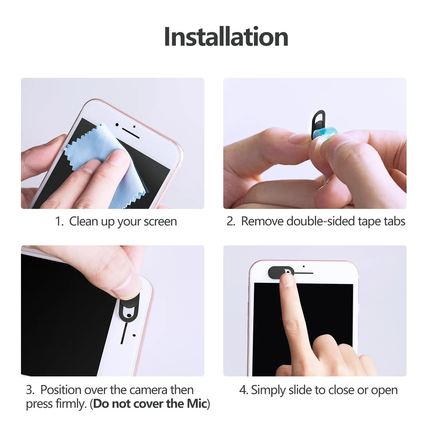 MagiDeal 3 in 1 Webcam Slide Cover Shield for Laptop Desktop Phone Tablet