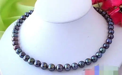 

song voge gem nanJ0529 ROUND BLACK FRESHWATER CULTURED PEARL NECKLACE