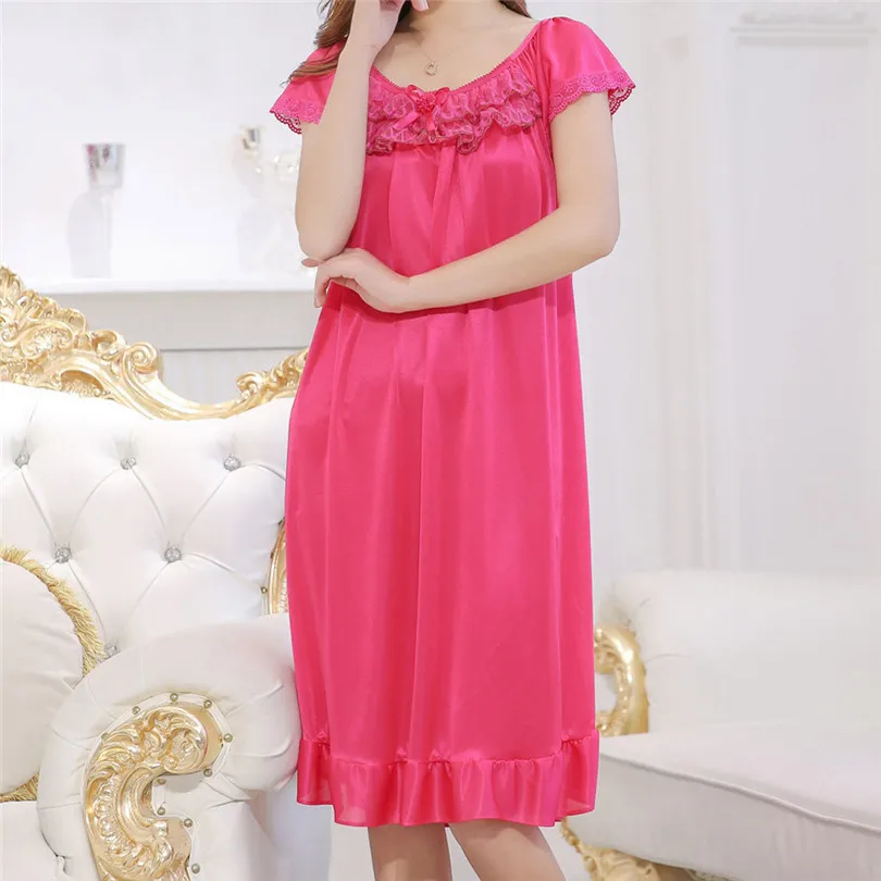 2019 New Summer Women Sexy Solid Nightdress Lingerie Loose Women Sleepwear Nightwear Autumn Sexy Pajamas #E09 (14)