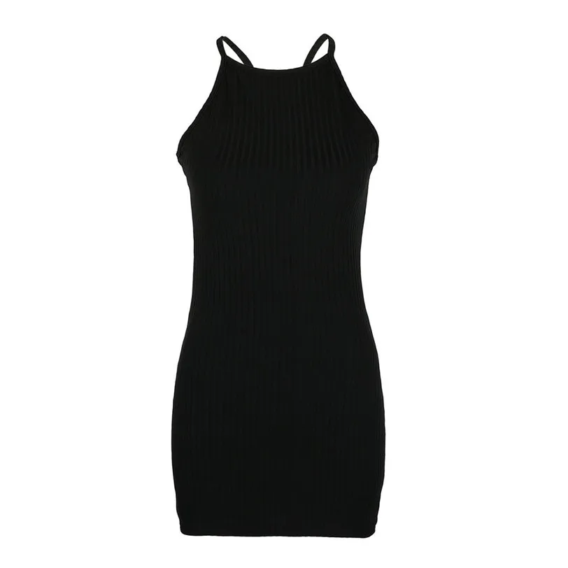 2018 Summer Dress Women Chic Bandage Dress Bodycon Robe Femme Sexy Mini Black Dress Sleeveless Casual Vestidos Wholesale noAR17 (17)