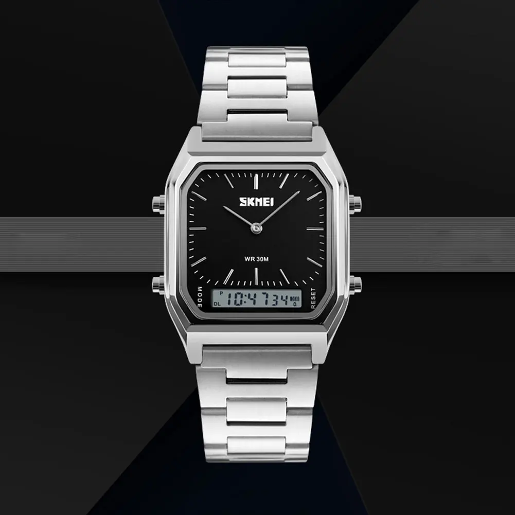 SKMEI 1220, винтажные Аналоговые кварцевые наручные часы с квадратным циферблатом, Мужские водонепроницаемые часы для украшения ручной работы, Точное отображение времени, часы