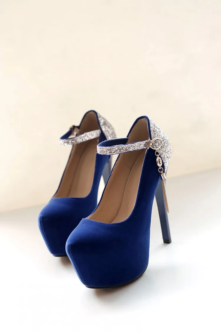 Летняя стильная пикантная женская обувь; женские свадебные туфли на высоком каблуке; zapatos de mujer; sapato feminino chaussure femme; туфли-лодочки; B-12 - Цвет: Синий