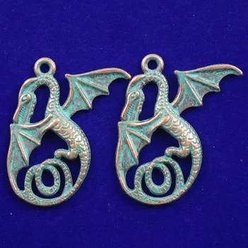 

3Pcs Carved Bronze Dragon 33x21x2mm Pendant Bead Ca180723(Send Randomly)