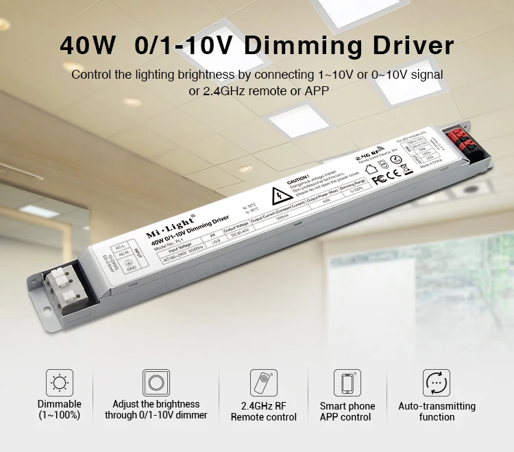 Milight PL1 40 W 0/1 ~ 10 V затемняющий драйвер 900mA led power supplly FUT087 2 4G беспроводной