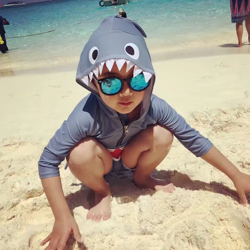 

Children Sharks Swimsuit Baby Boys Girls Swimwear Animal Infant Baby Bathing Suit Swimming Pool Clothing Uv Protection Suit 2018