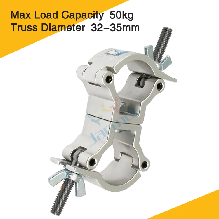 

Stage Lights Accessories 32-35mm 50kg Mini Double Ring Swivel Duty Light Clamp