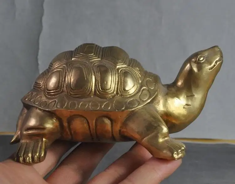 

671115817*++china chinese fengshui brass copper lucky longevity turtle tortoise statue