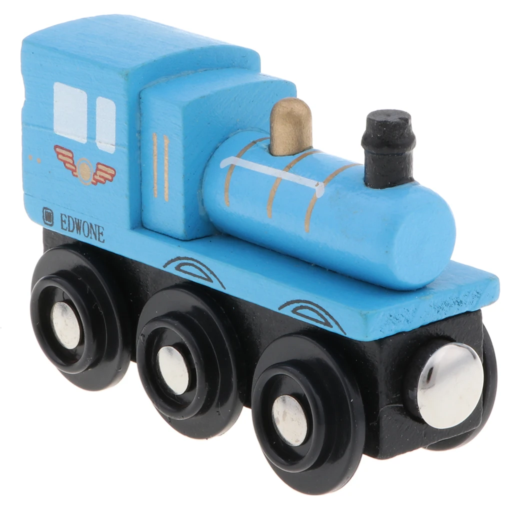 Wooden Magnetic Train Carriage for Toy Trains Set Accessory - Blue Carriage