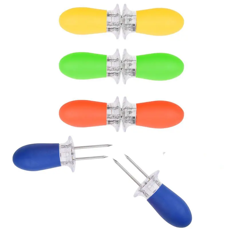2 Pairs (4 pieces ) BBQ Corn Holders Interlocking Forks |