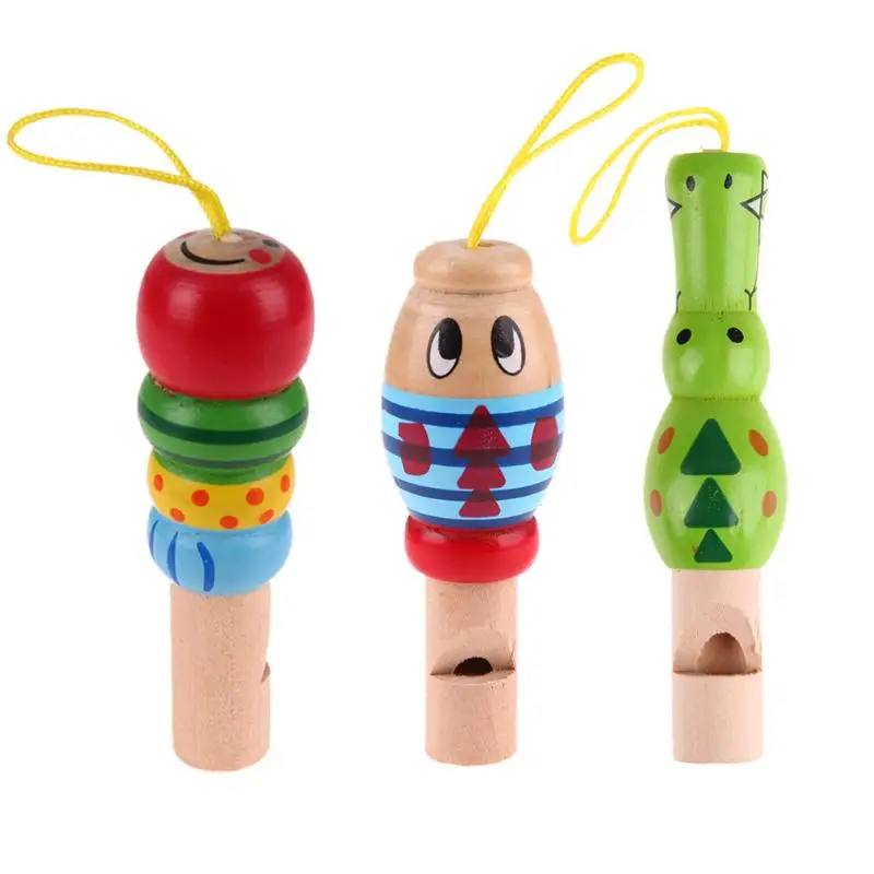 Wooden Cartoon Animal Whistle Music Instrument Musical Toy Noise Maker for Baby Kid Gift Present
