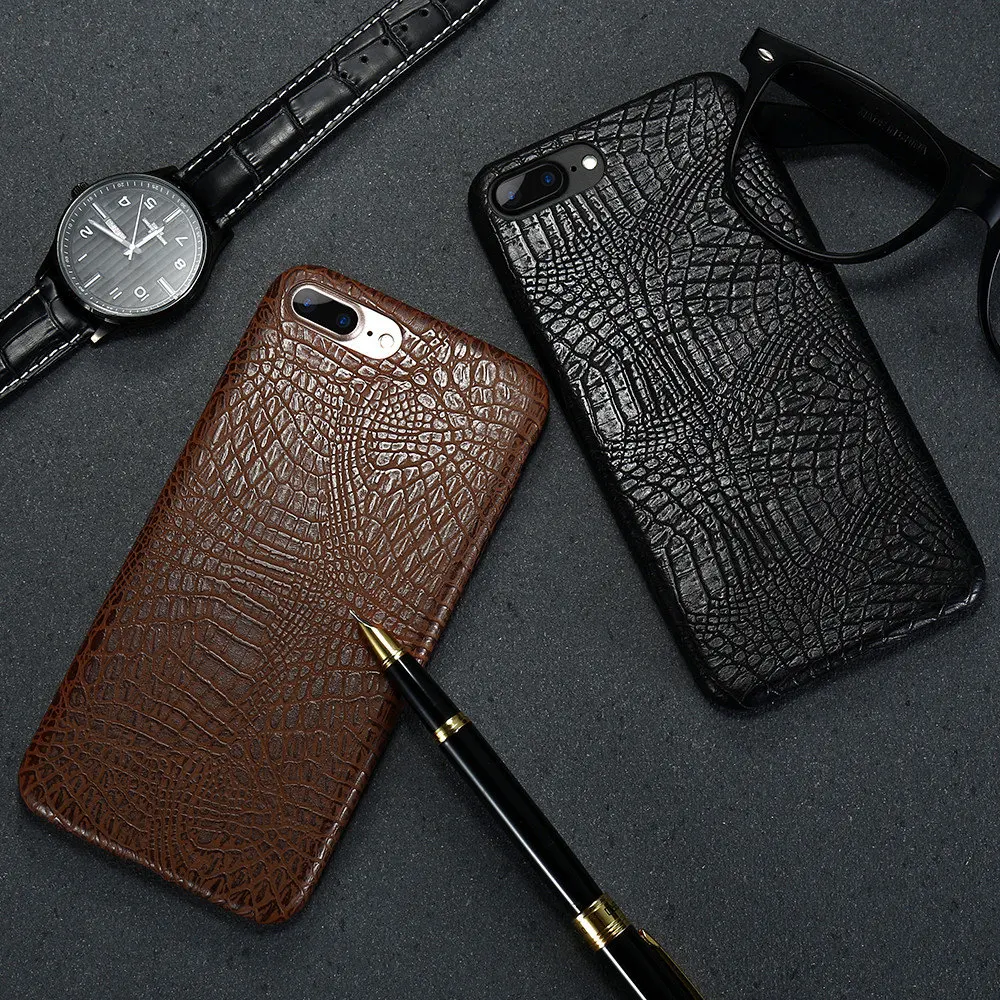 

KISSCASE Luxury Crocodile Grain Leather Case For iPhone 7 Back Cover for iPhone 7 7 Plus Ultra Slim Phone Cases For iPhone 7