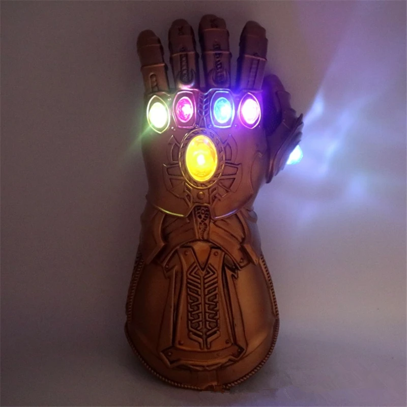 

Infinity Gauntlet Avengers Infinity War Thanos Gloves Cosplay Prop Avengers LED Gloves PVC Toys Kids Adult Halloween Party 2019