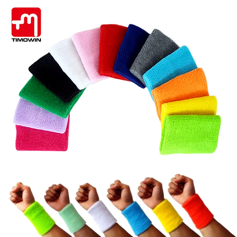 

TIMOWIN1 Pair Wrist Support Gym Protector Wristbands 100% Cotton Weightlifting Wrist Support Wrist Brace Tennis Sweatbands