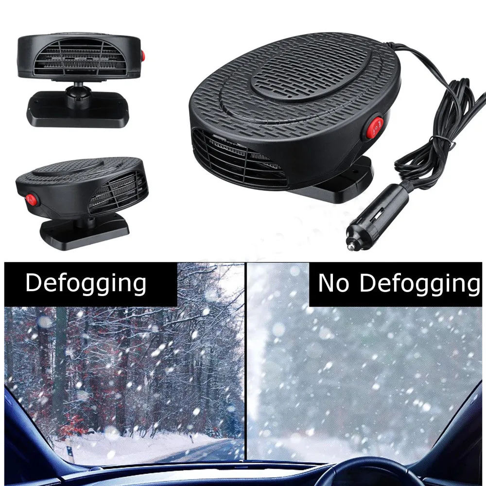 

Heater Fan with Swing-out Handle uses 12V Auto Car Heater Cooler Dryer Fan Portable Defroster Demister 150W Warm New