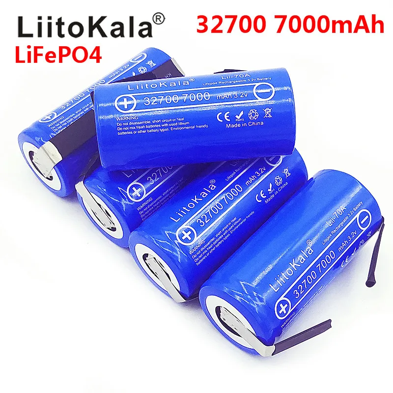 LiitoKala Lii-70A 32700 lifepo4 3,2 v 7000mah 33A 55A сварная полоса для отвертки батарея электрический велосипед питание+ никелевые листы