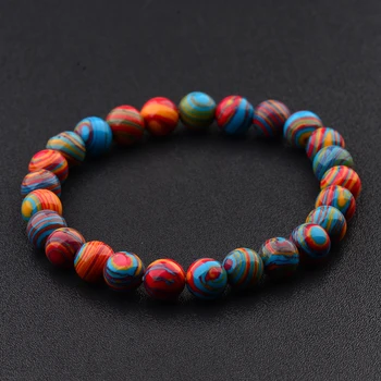 2020 Colorful Chakra Stone Beaded Women Bracelet 8mm Charm Men Ethnic Stretch Bracelets Fashion Jewelry AB176