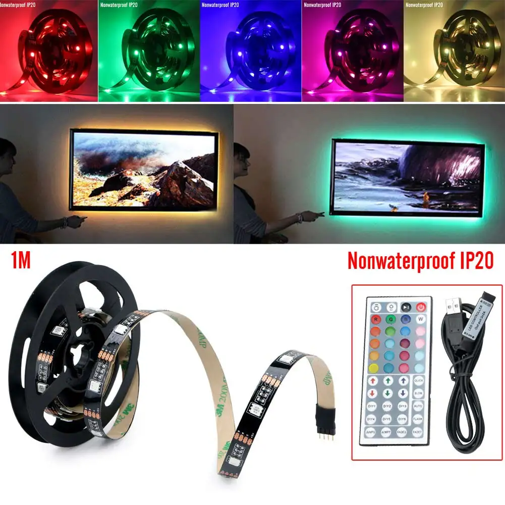 SMD RGB Светодиодная лента Водонепроницаемая 5050 1 м/2 м 30 светодиодов/м Лента USB