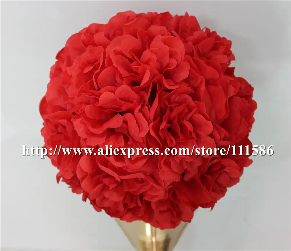 SPR RED 10pcs/лот Свадебный дорожный свинец Искусственный Настольный цветок центр шар