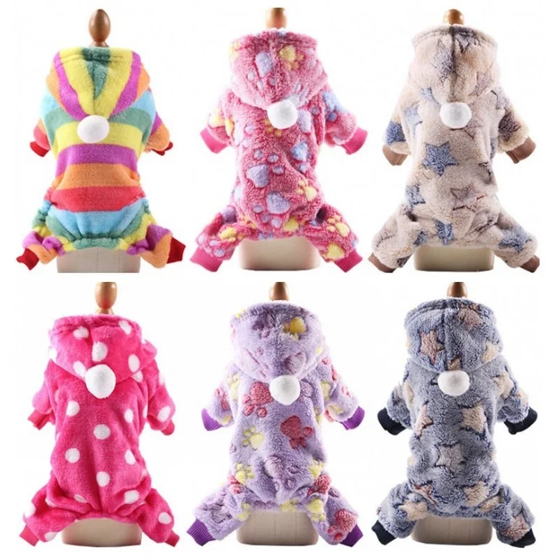 

2018 New Winter Small Dogs Clothes For Cat Coat Pet Clothing Large Size Dog Jumpsuit Pants Warm Pajamas For Dogs Hoodie Apparel