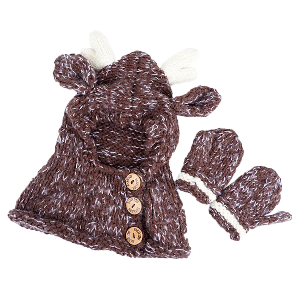 MUQGEW/Модная шапка для маленьких девочек; зимняя детская теплая Милая шапка с рисунком Совы; вязаный шарф с капюшоном; шапочки для осени и зимы; gorro infantil casquette