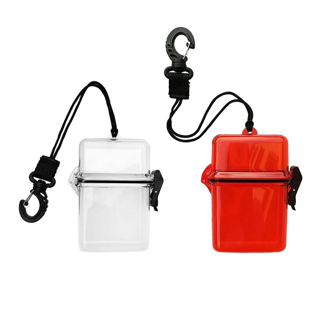 

MagiDeal 2 Pieces Waterproof Dry Box Container & Lanyard, Clip for Scuba Diving Surfing Kayak Swim Beach Water Sports