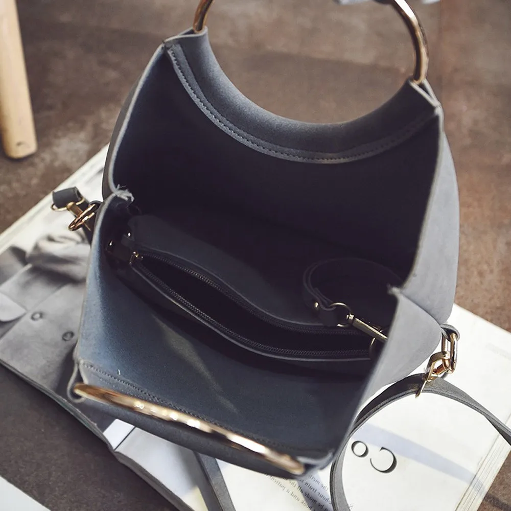 Xiniu качественная женская сумка, 2 шт., женская модная кожаная сумка-тоут, круг цепей, кольцо, сумки на плечо с корпусом+ мини-кошелек