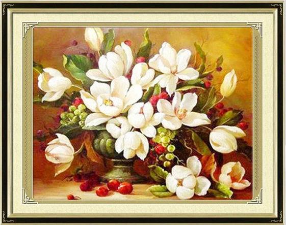 Рукоделие 54*46 см Набор для вышивки крестиком DIY DMC наборы элегантный цветочный