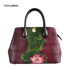 TOMUBIRD/Новинка года; женская сумка из натуральной кожи; ручная работа; тиснение; цветочный топ; schoudertas dames tote; женские кожаные сумки на плечо