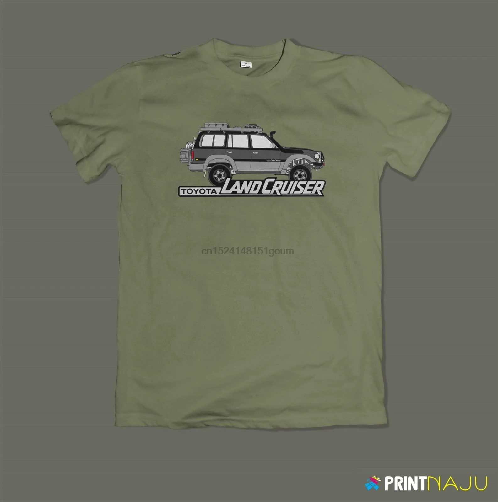 

Toyota Land Cruiser Graphic Tee Men T-shirtLight Olive Color Women tshirt