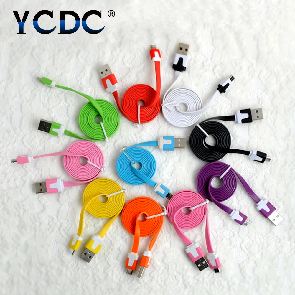 1 m مايكرو USB شقة المعكرونة مايكرو شاحن يو اس بي مزامنة الحبل كابل USB2.0 إلى المصغّر USB ل شاحن هاتف محمول يعمل بنظام تشغيل أندرويد الذكية MP3 اللاعب...