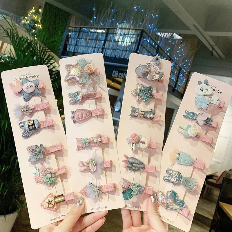 

New 1Set Girls Cute Cartoon Hair Clips Children Lovely Hairpins Headbands Hair Ornament Barrettes Kids Fashion Hair Accessories