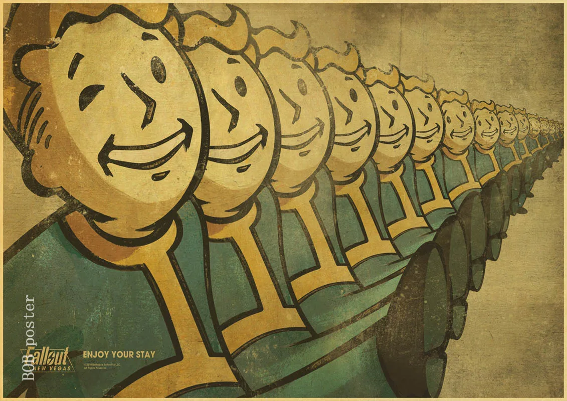 Винтажные плакаты рок Fallout игры аниме Настенные Украшения Дома Ретро плакат Декор для стен в винтажном стиле принты - Цвет: M037