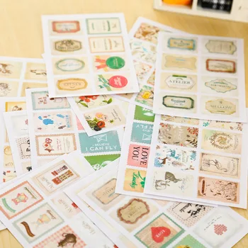 

4 Sheet/lot Creative paper stamp paper sticker DIY diary decoration sticker for planner album scrapbooking