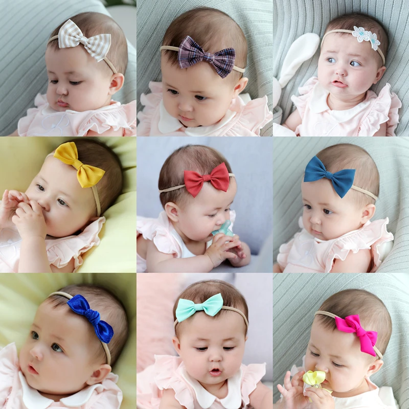 30 Colors Baby Girls Headband Fashion Bow Knot Head Bandage Kids Infant Toddlers Head Wrap Hair Band Newborn Clothes Accessories