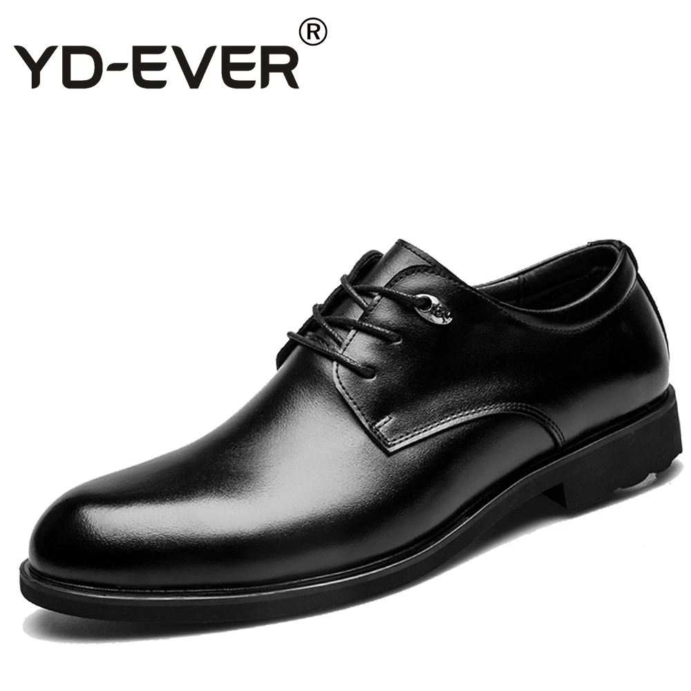 YD EVER Fashion Men Shoes Genuine Leather Men Dress Shoes Brand Luxury
