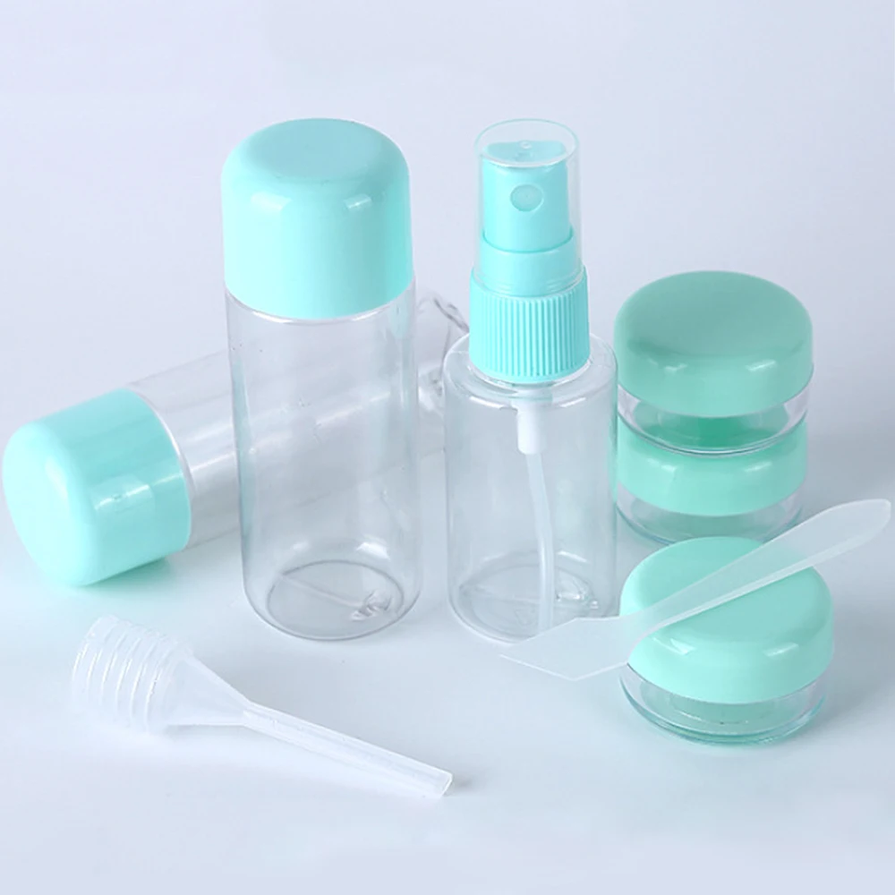 8pcs Travel Bottles Set Leak Proof Refillable Toiletries Containers for Liquid Shampoo with Spray Bottle Cosmetic Cream Bottles