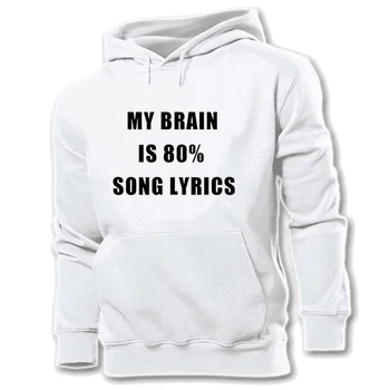

My Brain Is 80% Song Lyrics Wake Me Up When I'm Graduated Men's Cotton Graphic Hoodie Sweatshirt Personality Hooded Pullover