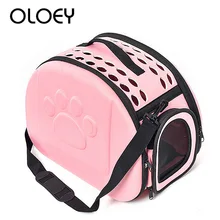 Paw форма принт Pet Carrier сумка Портативный Открытый Твердые Складная Собака Путешествия Сумка-переноска для животных щенок переноски сумки на плечо S/L