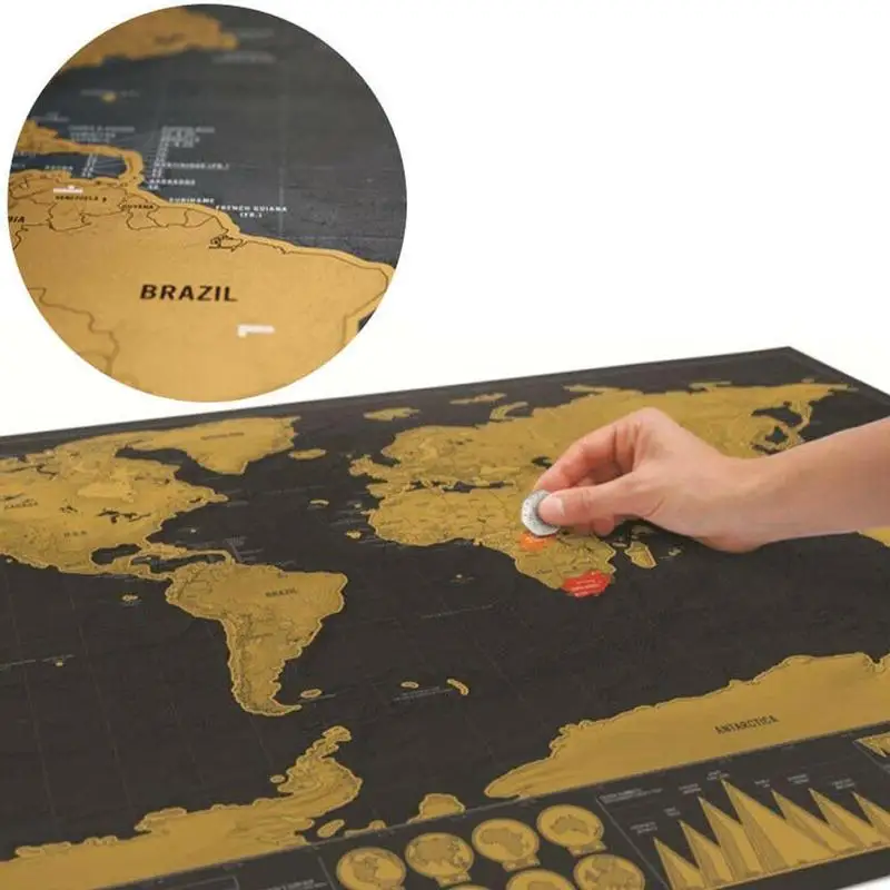 

Luxury Edition World Flag Map Black Map Scratch Map Black Gold Creative Gifts Best Decor School Office Stationery Supplies