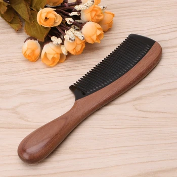 

New 1PC Natural Ox Horn Green Sandalwood Fragrant Comb Wooden Handle Combs Hair Care