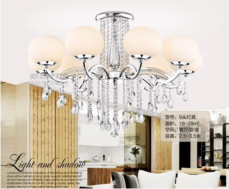 New Led Silver crystal /glass Ceiling Lights bedroom living room led