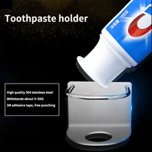 1 шт. держатель для зубной щетки стеллаж для хранения из нержавеющей стали настенный Регулируемый для ванной комнаты без ударов клей