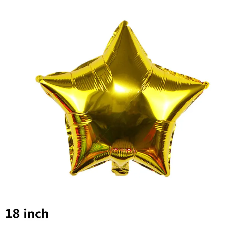 С Днем Рождения гирлянда из букв воздушный шар хвост Вечерние Декорации фольга бумага воздушный шар "Конфетти" падение день рождения поставки - Цвет: 18inch Gold Star