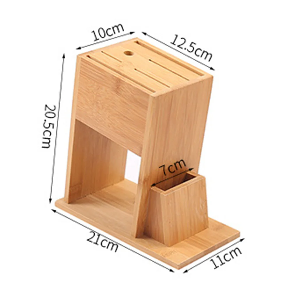 Ножи блок Кухня многофункциональный 7-образными пазами бамбуковые столовые приборы для хранения инструментов стеллаж держатель Подставка для зарядки Органайзер