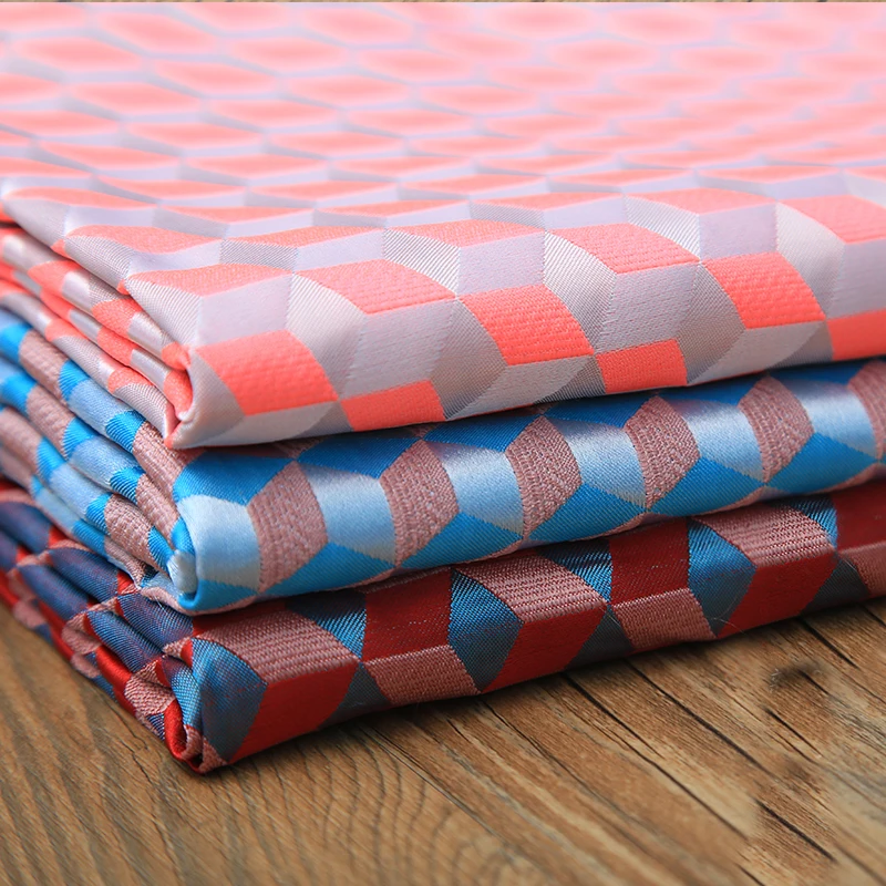 Геометрическая Алмазная металлическая жаккардовая парчовая ткань, атласная ткань для костюма, одежды, мебели, швейная ткань для лоскутной обивки