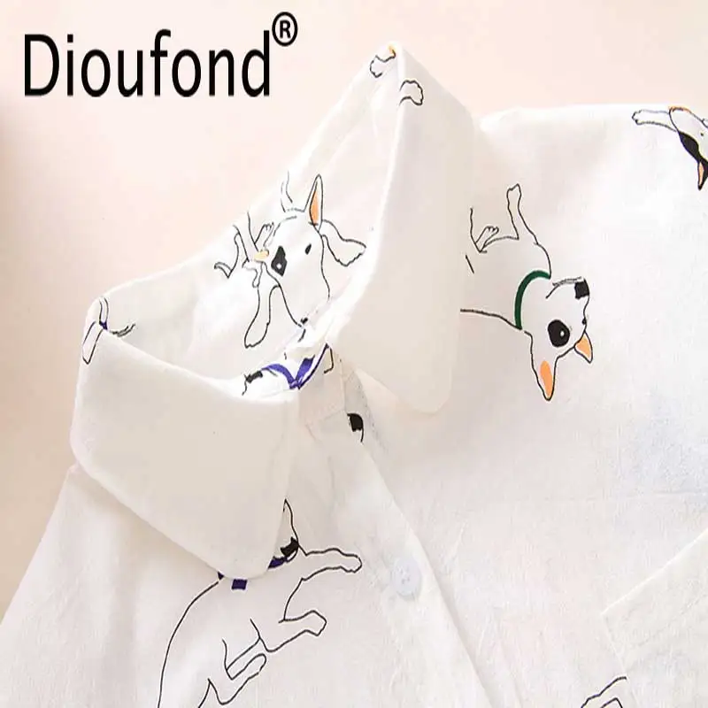 Dioufond 2019 Формальные Рубашки женские хлопковые блузки Топы Блузки офисные рубашки