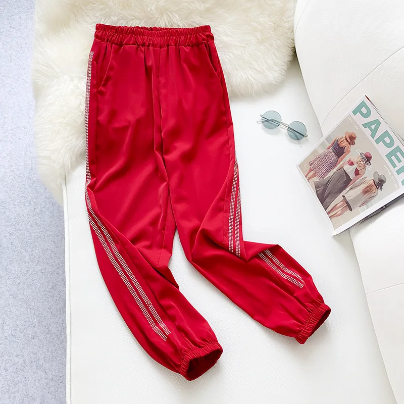 AcFirst Summer Women Fashion Black Red Long Slim Pants Harem Pants High Waist Ankle Length Female Sexy Pants Sweatpants AcFirst Summer Women Fashion Black Red Long Slim Pants Harem Pants High Waist Ankle Length Female Sexy Pants Sweatpants