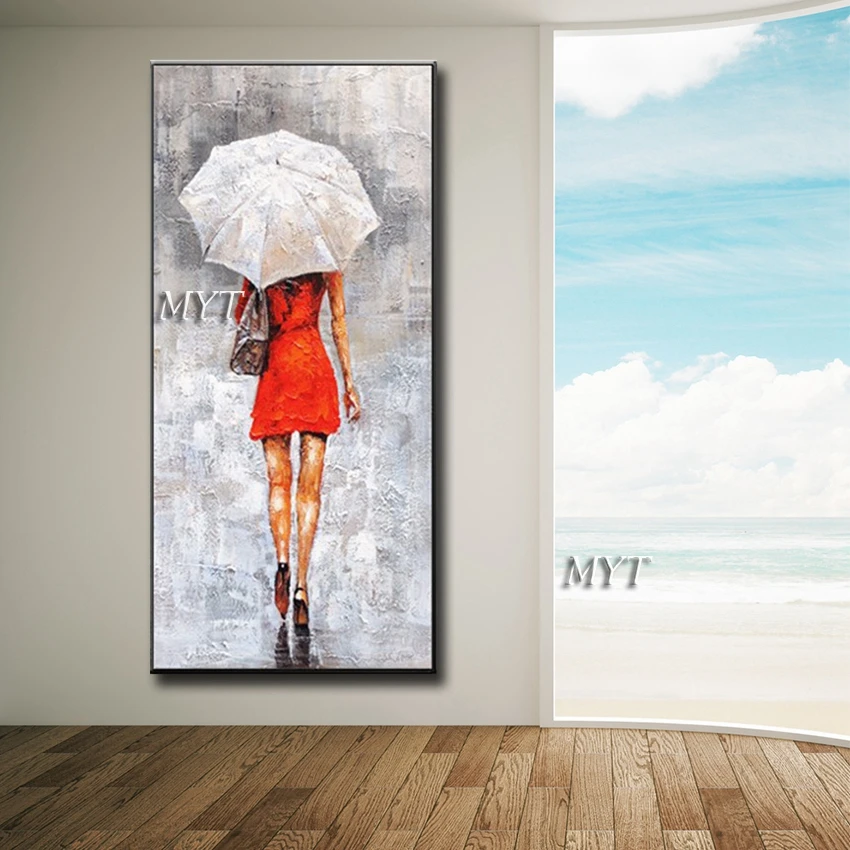 figura beleza menina saia Vermelha com guarda-chuva